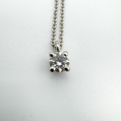 Tiffany & Co. Platinum Diamond 0.12ct Pendant 18” Necklace with Boxes RRP £1250