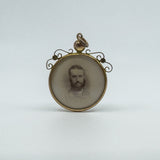 Antique 9ct Gold Turquoise Double Sided Glass Locket 375