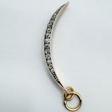 Antique 18ct Rose Gold Old Cut Diamond Crescent Moon Pendant (Converted Brooch)