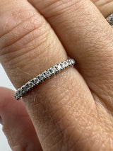 Skinny Platinum 0.28ct Diamond Eternity Band / Ring 950 Size P - Q