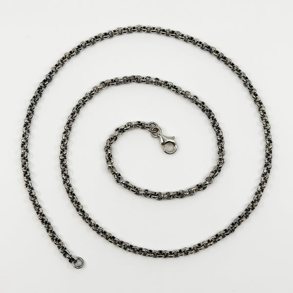 Vintage Sterling Silver 18.5” Rolo Links Chain / Necklace 925