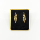 Large Vintage 9ct Gold 4 Bar Gate Drop Earrings 375