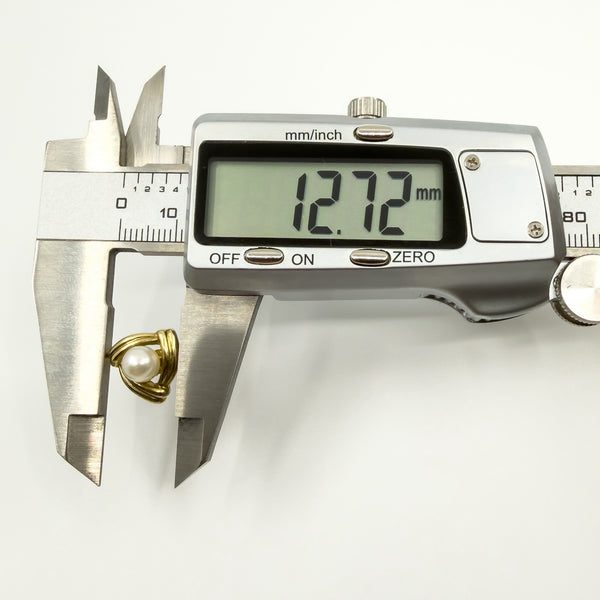 Vintage 9ct Gold Cultured Pearl Triangular Stud Earrings 375