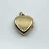 Vintage 9ct Gold Back & Front Heart Locket Etched Engraving 375