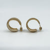 Vintage 9ct Gold Chunky Matt / Brushed Diamond Cut Hoop Earrings 375 (Birm 1977)