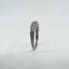 Vintage Sterling Silver CZ Half Hoop Eternity Stacking Band Size O 