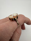 Vintage 9ct Gold Large Chunky Carved Cameo Ring 375 Size P