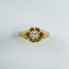 Antique 18ct Gold .35ct Diamond Chunky Old Cushion Cut Solitaire Ring 750 Size Q