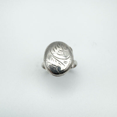 Vintage Secret Locket Ring in Sterling Silver 925 Size N - O