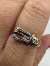 Vintage 9ct Gold Diamond Buckle Ring 375 Size M 