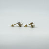 Vintage 9ct Gold Cultured Pearl & Diamond Stud Earrings 375 (1985)
