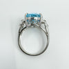 Chunky Sterling Silver 8ct Blue Topaz Ring 925 Size N 