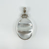 Large Chunky Vintage Double Sided Fob Black Onyx & White Mother of Pearl Pendant