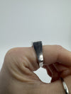 Chunky Sterling Silver Reversible Black Onyx & MOP Guess Ring Size L - M 925