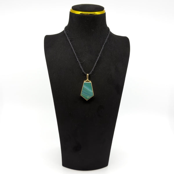 Large Chunky Vintage 9ct Gold Double Sided Green & Orange Agate Fob Pendant 375