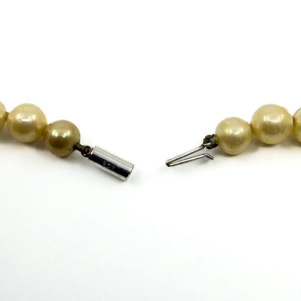 Vintage 9ct White Gold Graduated Cultured Pearl 16” Necklace 375 by CIRO