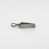 Chunky Vintage Double Sided Blue Agate & MOP Fob Pendant 925 by DSW