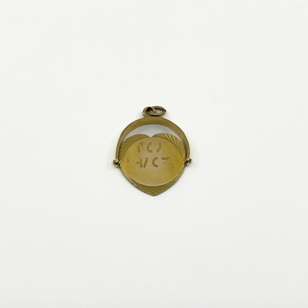 Large Vintage 9ct Gold Spinning I LOVE YOU Fob / Pendant 375 (London 1974)