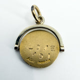Tiny Vintage (1974) 9ct Gold Spinning I LOVE YOU Fob / Pendant 375