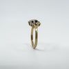 Vintage 9ct Gold 0.60ct Diamond & Sapphire Trilogy Ring Size N (London 1979) 