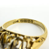 Antique 18ct Gold 0.32ct Diamond Boat Ring 750 Size N (Birm 1914)
