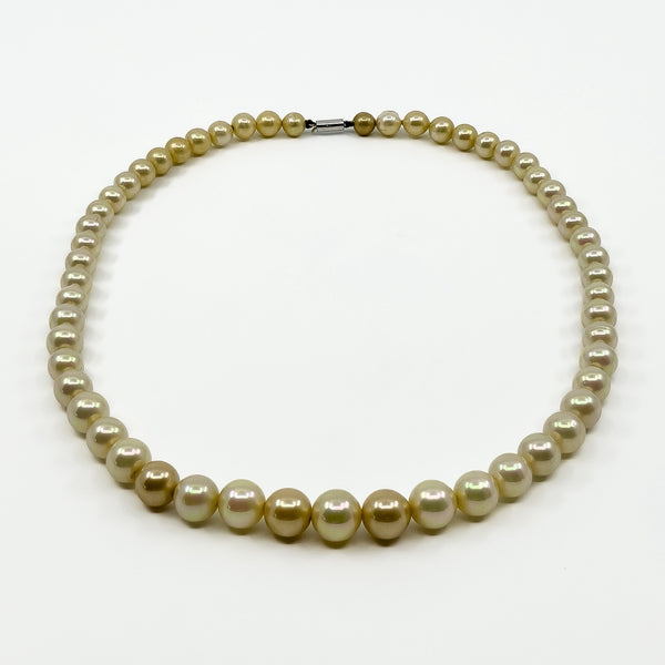 Vintage 9ct White Gold Graduated Cultured Pearl 16” Necklace 375 by CIRO