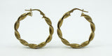 Large Vintage Twisted 9ct Gold Hoop Earrings 375