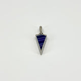 Chunky Vintage Double Sided Blue Agate & MOP Fob Pendant 925 by DSW