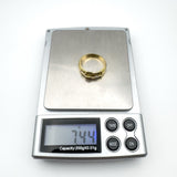 Vintage 18ct Gold 0.20ct Double Diamond Buckle Ring Size P Heavy 7g 6.9mm Band