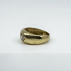 Vintage Chunky 9ct Gold CZ Starburst Trilogy  Ring / Gypsy Band Size R 