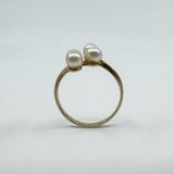 Vintage 9ct Gold 4x Pearl Ring 375 Size P