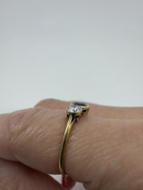 Vintage 18ct Gold 1.10ct Diamond & Sapphire Trilogy Ring 750 Size P