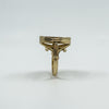 Vintage 9ct Gold Secret Locket Ring Size M 1/2  Engraved Fleur De Lis 1984
