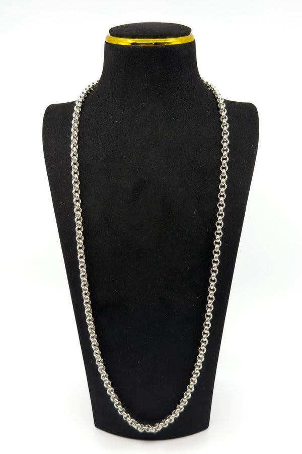 Chunky Vintage Sterling Silver 30” Rolo Links Chain / Necklace 925 70g (1994)