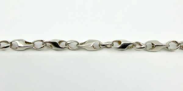 Vintage Sterling Silver Chunky 16.5" Fancy Link Chain / Necklace 925 23g