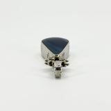 Chunky Vintage Double Sided Blue Agate & MOP Pendant 925 by David Scott Walker