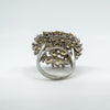 Huge Sterling Silver Citrine & CZ Cocktail Ring Size Q - R 