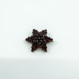 Antique Silver Gilt Bohemian Rose Cut Garnet Star Brooch