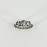 Vintage Platinum 1.60ct Diamond Trilogy Ring 950 Size L