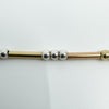 Sterling Silver 9ct Rose & Yellow Gold Beaded Ball & Links 7.5” Bracelet 925 375