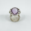 Huge Chunky Sterling Silver Amethyst Ring 925 Size M