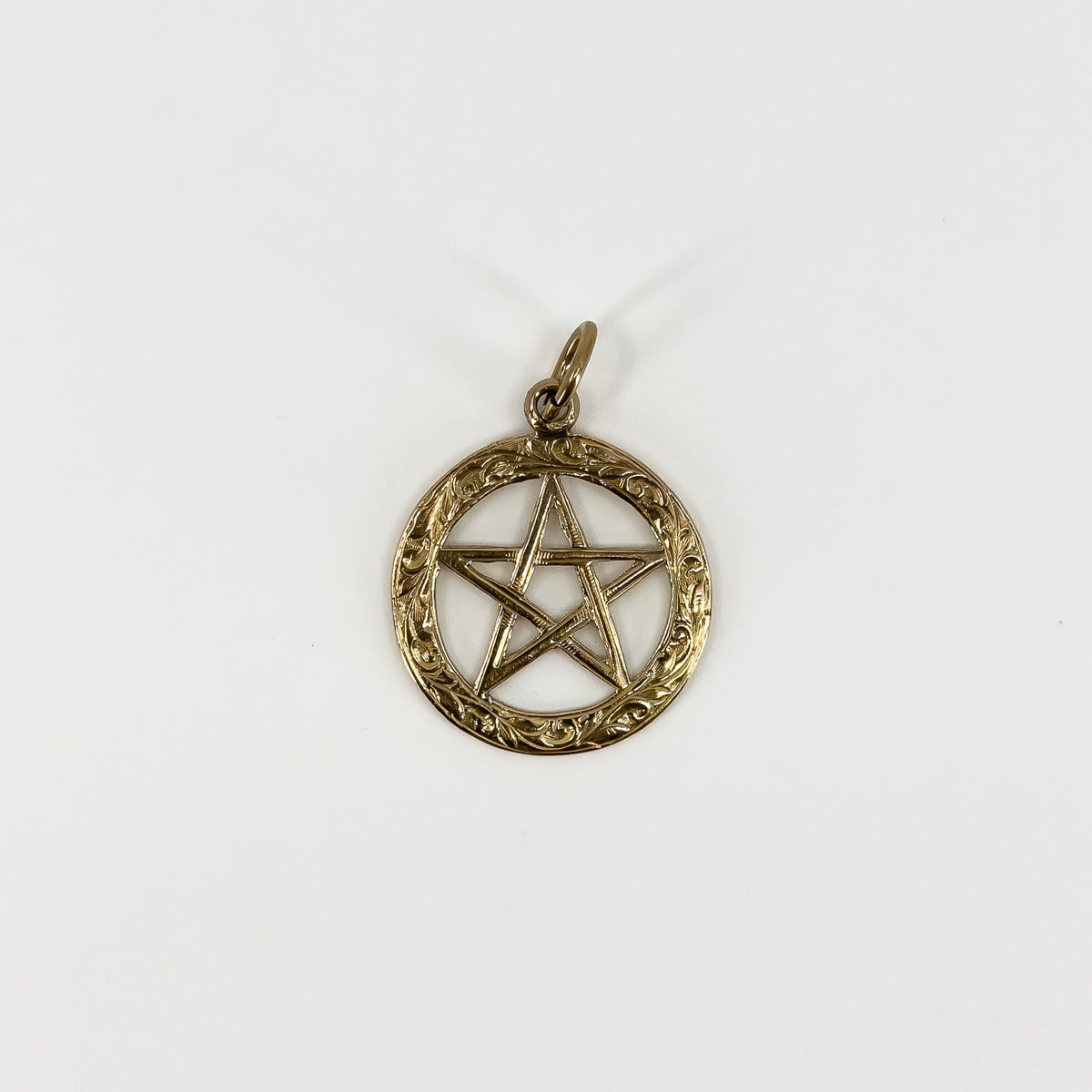 Antique 9ct Rose Gold Engraved Star of David Pendant 375 (Birm 1921)
