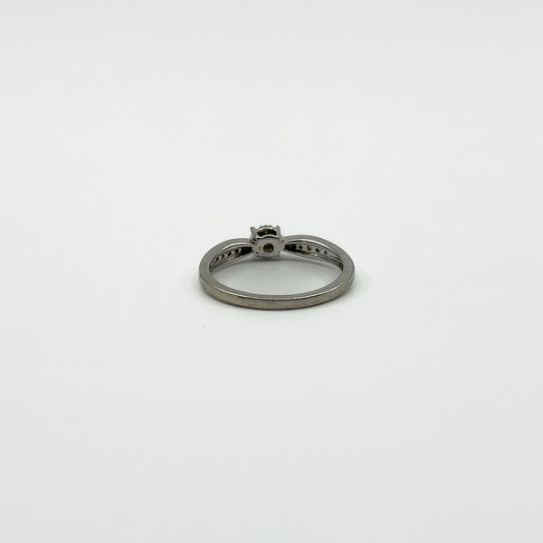 9ct White Gold Diamond Engagment Ring 375 Size L