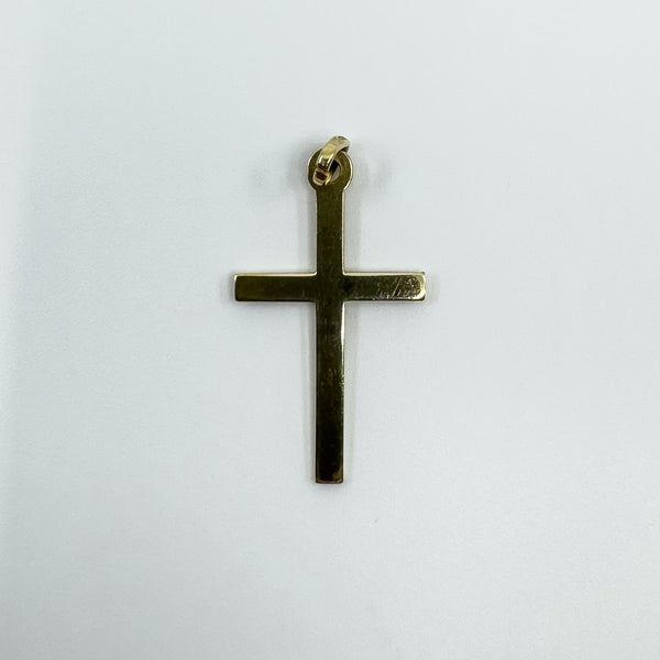 Vintage 9ct Gold Engarved Christian Cross Pendant / Charm 375 Reversible (1994)