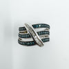 Sterling Silver Blue & White Diamond Eternity Band Ring Size L