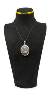 Large Chunky Antique Victorian Sterling Silver Cameo Portrait Locket 925