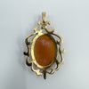 Vintage 9ct Gold Oval Carved Shell Cameo Pendant 375