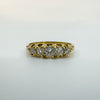 Victorian Antique 18ct Gold 0.50ct Diamond 5x Stone Boat Ring 750 Size N