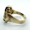 Vintage 10ct Gold Masonic Black Onyx Signet Ring 375 Size V - W intial G