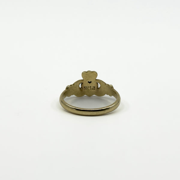Vintage 9ct Gold Irish Claddagh Ring 375 Size Q - R 